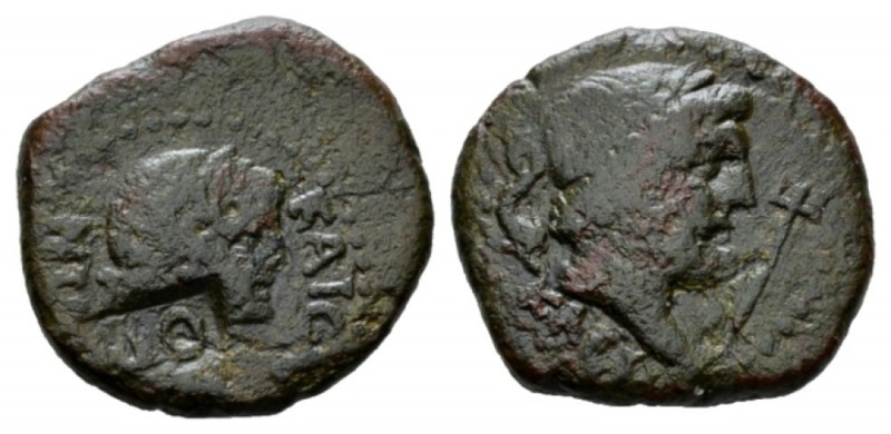 Euboea, Carystus Nero, 54-68 Bronze 54-68, Æ 20mm., 4.38g. NEP ΩN - KAICAP. Laur...