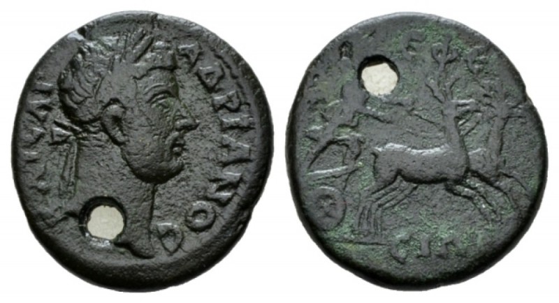 Ionia, Ephesus Hadrian, 117-138 Bronze 117-138, Æ 18mm., 3.89g. Laureate head r....