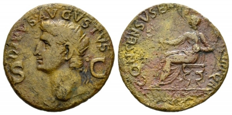 Divus Augustus. Dupondius 37-41, Æ 28mm., 9.57g. DIVVS AVGVTSVS S – C Radiate he...