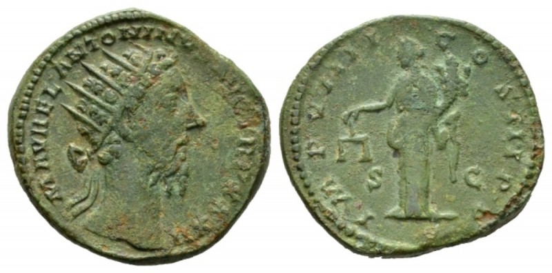 Marcus Aurelius, 161-180 Dupondius 178, Æ 26.5mm., 10.45g. M AVREL ANTONINVS AVG...