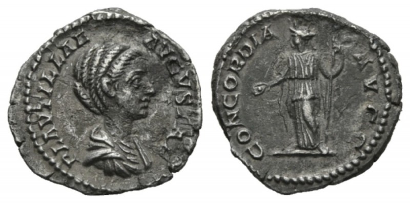 Plautilla, wife of Caracalla Denarius 202-205, AR 18.5mm., 2.69g. PLAVTILLA AVGV...