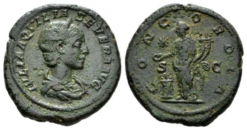 Aquilia Severa, wife of Elagabalus Dupondius 218-222, Æ 27.5mm., 11.96g. IVLIA A...