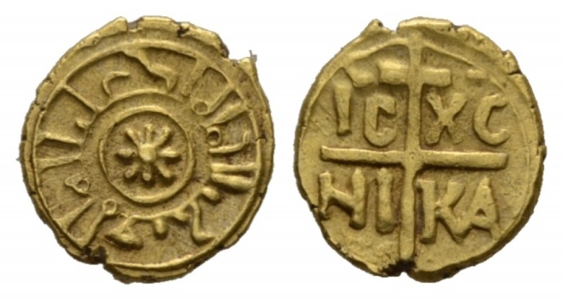 Messina, Guglielmo III, 1194 Tari' 1194, AV 11.5mm., 1.26g. Cufic legend, in cen...