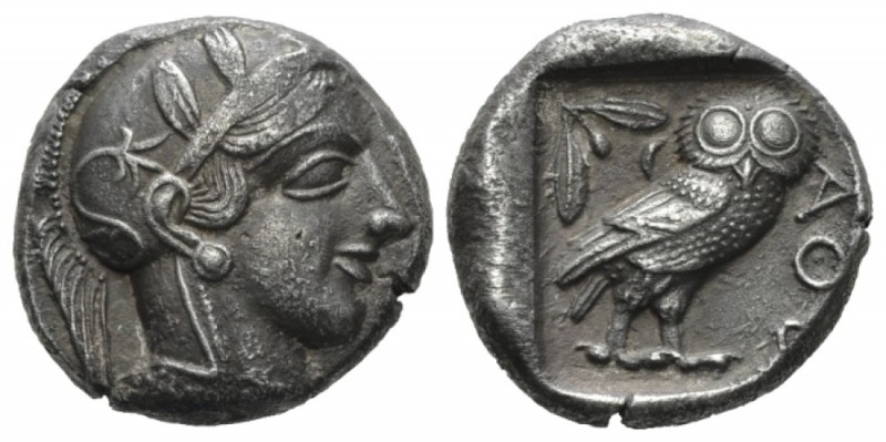 Attica, Athens Tetradrachm 440-430, AR 24.5mm., 16.88g. Head of Athena r., weari...