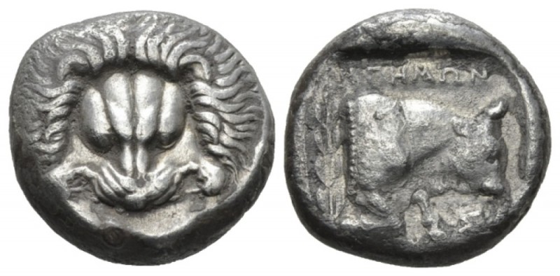 Ionia, Samos Tetradrachm circa 400-365, AR 23mm., 14.85g. Lion's scalp. Rev. For...