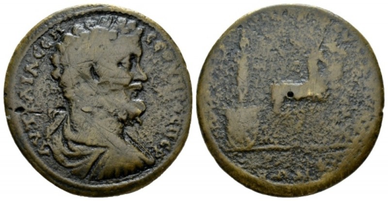 Lydia, Acrasus PPseudo-autonomous Medallion 193-217, Æ 43mm., 38.33g. Laureate, ...