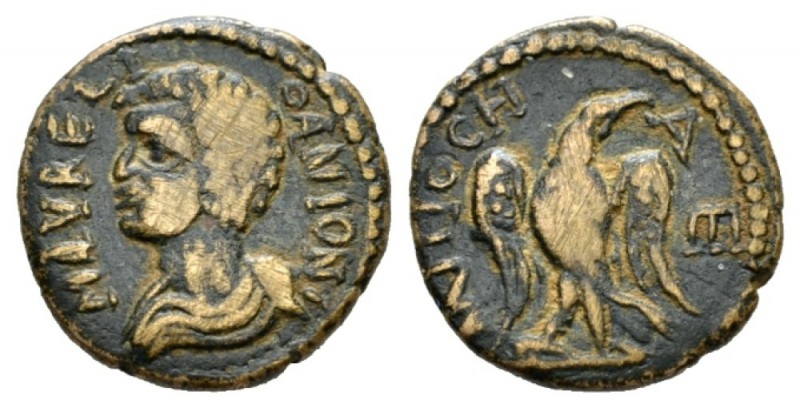 Pisidia, Antioch Marcus Aurelius, 161-180 Bronze 138-161, Æ 18mm., 3.34g. Draped...