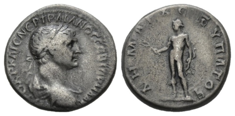 Cappadocia, Caesarea Trajan, 98-117 Didrachm 112-114, AR 20.5mm., 7.05g. Laureat...