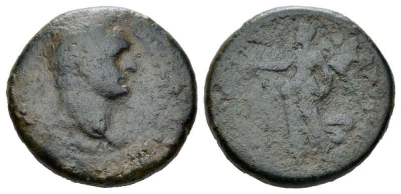 Judaea, Caesarea Maritima Domitian, 81-96 Bronze 92-93, Æ 25mm., 10.50g. Laureat...