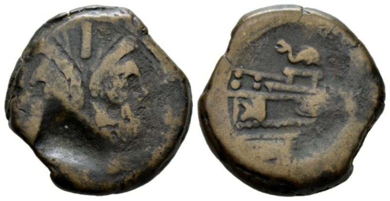 As circa 179-170, Æ 32mm., 29.03g. Laureate head of Janus; above, mark of value....