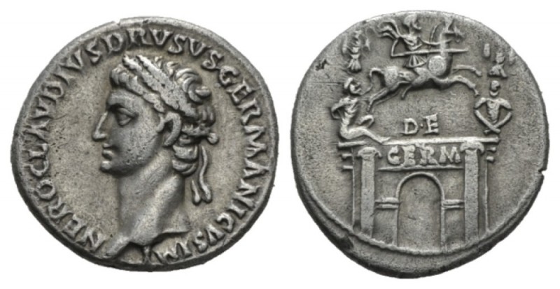 In the name of Nero Claudius Drusus, father of Germanicus and Claudius Denarius ...