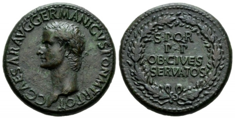 Gaius, 37-41 Sestertius circa 40-41, Æ 34.5mm., 29.40g. C CAESAR DIVI AVG PRON A...