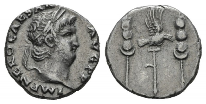 Nero, 54-68 Denarius 67-68, AR 16.5mm., 3.57g. IMP NERO CAESAR AVG P P Laureate ...