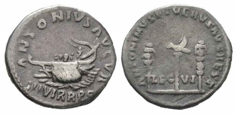 Marcus Aurelius and L. Verus, 161-169 Denarius 165-166, AR 19mm., 3.31g. ANTONIN...