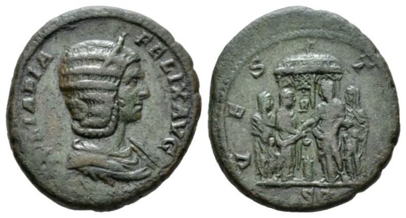 Julia Domna, wife of Septimius Severus Dupondius 211-217, Æ 25mm., 11.06g. IVLIA...