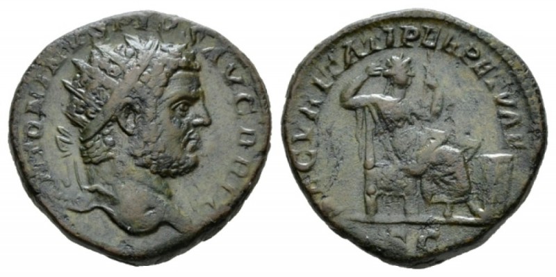 Caracalla, 198-217 Dupondius 210-213, Æ 24.5mm., 10.60g. ANTONINVS PIVS AVG BRIT...