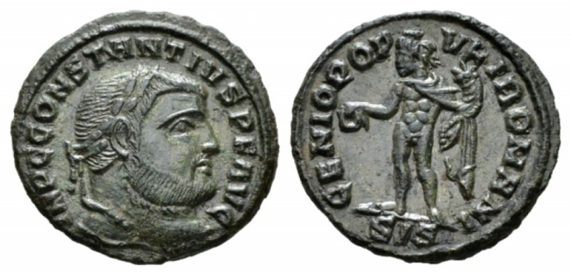 Constantius I, 305-306 1/4 Follis Siscia 305-306, Æ 19.5mm., 2.53g. Laureate bus...