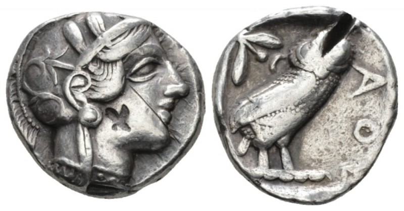 Attica, Athens Tetradrachm circa 403-367, AR 25mm., 17.10g. Head of Athena r., w...