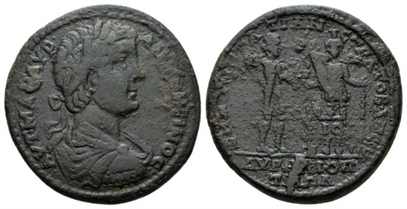 Lydia, Tmolos-Aureliopolis Caracalla, 198-217 Medallion 198-217, Æ 34mm., 24.84g...