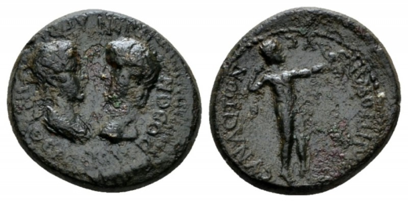 Phrygia, Synaus Nero, 54-68 Bronze 55, Æ 21mm., 5.32g. Draped bust of Agrippina ...