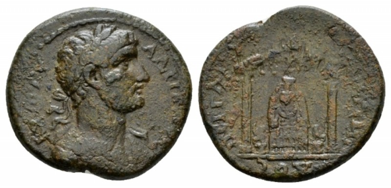 Pamphilia, Perge Hadrian, 117-138 Bronze 117-138, Æ 25mm., 8.44g. Laureate bust ...