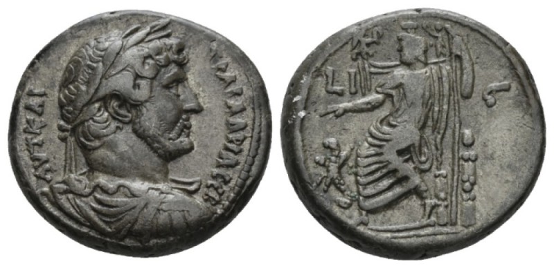 Egypt, Alexandria Hadrian, 117-138 Tetradrachm 131-132 (year 16), billon 24.5mm....