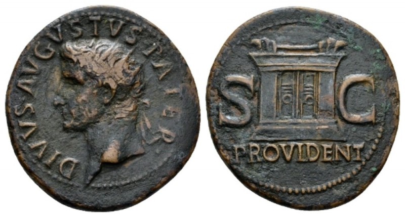 Divus Augustus. Dupondius 22/23-30, Æ 29mm., 11.07g. DIVVS AVGVSTVS PATER Radiat...