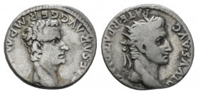 Gaius, 37-41 Denarius 41, AR 18mm., 3.69g. C CAESAR AVG PON M TR POT IIII COS IIII Bare head r. Rev. DIVVS AVG PATER PATRIAE Radiate head of Augustus ...