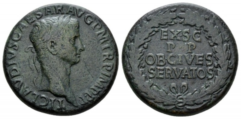 Claudius, 41-54 Sestertius 50-54, Æ 33mm., 29.54g. TI CLAVDIVS CAESAR AVG P M TR...