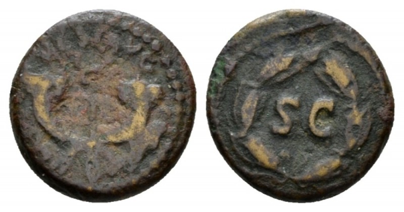 Vespasian, 69-79 Quadrans 77-78, Æ 15mm., 2.97g. . Struck AD 77-78. [I]MP VESP A...