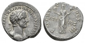 Hadrian, 117-138 Denarius 119-122, AR 18mm., 4.00g. IMP CAESAR TRAIAN HADRIANVS AVG Laureate bust r., slight drapery on l. shoulder. Rev. P M TR P COS...