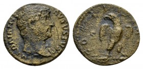 Hadrian, 117-138 Quadrans 132-134, Æ 16mm., 2.27g. HADRIANVS AVGVSTVS Bare head r. Rev. COS III P P Eagle standing l. on thunderbolt. RIC 732 var. C. ...