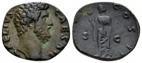 Aelius Caesar, 136-138 As 137, Æ 27.5mm., 12.52g. L AELIVS – CAESAR Bare head r. Rev. TR POT COS II Spes, draped, walking l., raising skirt with her l...