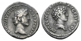 Antoninus Pius, with Marcus Aurelius as Caesar Denarius 140, AR 18.5mm., 3.24g. ANTONINVS AVG PI VS P P TR P COS III Bare head of A. Pius r. Rev. AVRE...
