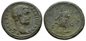 Clodius Albinus as Caesar, 193-195 As 193-195, Æ 27mm., 11.72g. D CLOS SEPT ALBIN CAES Bare head r. Rev. COS II Asklepius standing l.; leaning on serp...