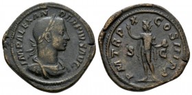 Severus Alexander, 222-235 Sestertius 231, Æ 34.5mm., 26.61g. IMP ALEXANDER PIVS AVG Laureate, draped and cuirassed bust r. Rev. P M TR P XIII COS III...