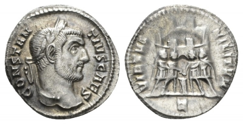 Constantius I Caesar, 293 – 305 Argenteus 294, AR 18.5mm., 3.24g. CONSTAN – TIVS...