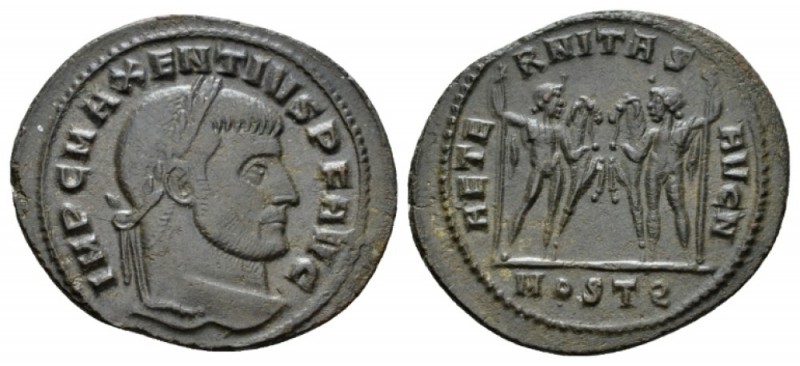 Maxentius, 306-312 Follis Ostia 309-312, Æ 28.5mm., 5.97g. IMP C MAXENTIVS P F A...