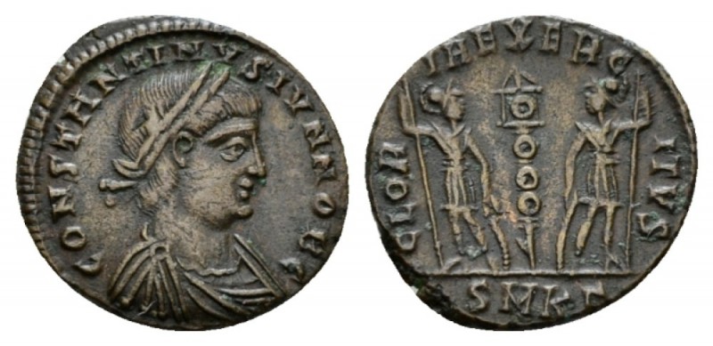 Constantius II Caesar, 317-337 Follis Cyzicus 336-337, Æ 16mm., 1.58g. CONSTANTI...