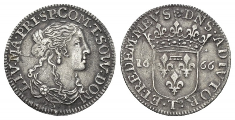 Fosdinovo, Maria Maddalena Centurioni Malaspina, 1666-1671 Luigino 1666, AR 21mm...