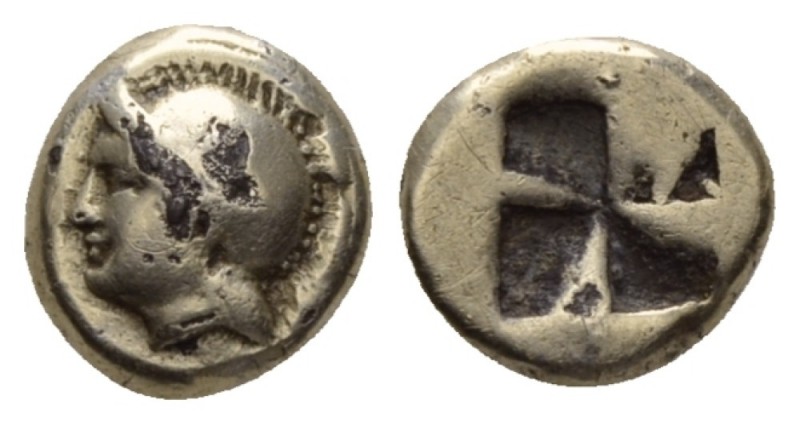 Ionia, Phocaea Hecte fouree circa 477-388, EL 10.5mm., 2.09g. Head of Athena l.,...