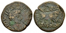 Hispania, Calagurris Divus Augustus. Died AD 14. As 14-37, Æ 28mm., 13.60g. Laureate head r. Rev. Bull standing r., head facing. RPC 448.

About Ver...