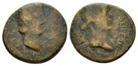 Macedonia, Thessalonica Tiberius, with Julia Augusta (Livia) Bronze 14-37, Æ 22mm., 8.30g. Bare head of Tiberius r. Rev. Draped bust of Livia r. RPC 1...