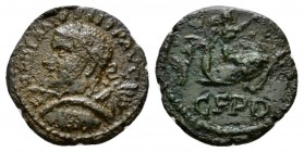 Thrace, Deultum Gordian III, 238-244 Bronze 238-244, Æ 18mm., 3.06g. GORDIANVS IMP AVG Laureate and cuirassed bust l., holding spear and shield. Rev. ...