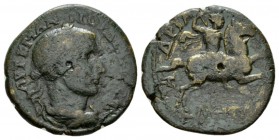 Thrace, Hadrianopolis Gordian III, 238-244 Bronze 238-244, Æ 25.5mm., 10.81g. Laureate and draped bust r. Rev. Emperor on horseback galloping r. Varba...