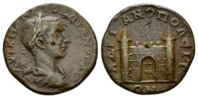 Thrace, Hadrianopolis Gordian III, 238-244 Bronze 238-, Æ 25.5mm., 8.93g. Laureate, draped and cuirassed bust r. Rev. City-gate flanked by two battlem...