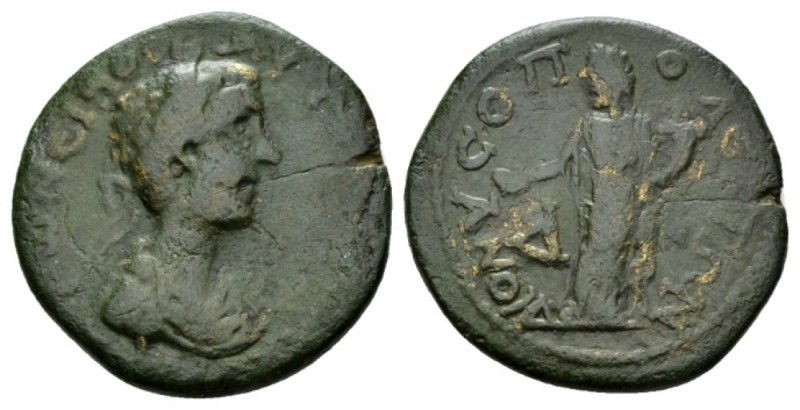 Moesia, Dionysopolis Caracalla, 198-217 Bronze 198-217, Æ 24.5mm., 8.49g. Laurea...