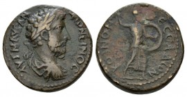 Thessaly, Koinon Marcus Aurelius, 161-180 Diassarion 161-180, Æ 26mm., 14.89g. Laureate, draped, and cuirassed bust r. Rev. Athena Itonia striding r.,...