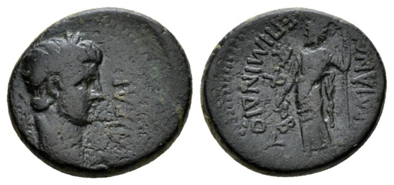 Lydia, Sardes Nero, 54-68 Bronze 54-68, Æ 20mm., 5.33g. NEPΩN KAIΣAP Laureate he...