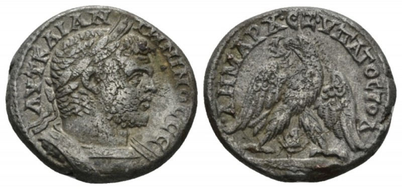 Phoenicia, Tyre Caracalla, 198-217 Tetradrachm 213-217, AR 26.5mm., 12.89g. Laur...